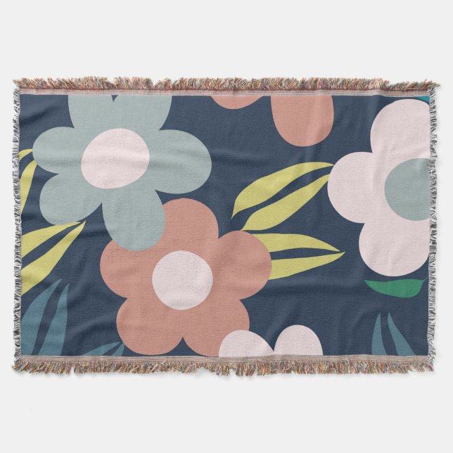 Spring flowers throw blanket (Front)