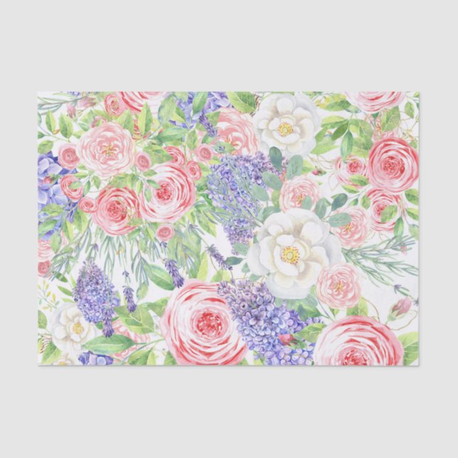 Spring Flowers Tissue Paper – Vibrant Floral Gift (Front)
