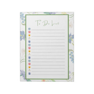Spring Flowers To Do List Notepad