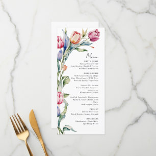 Spring flowers tulips wedding menu