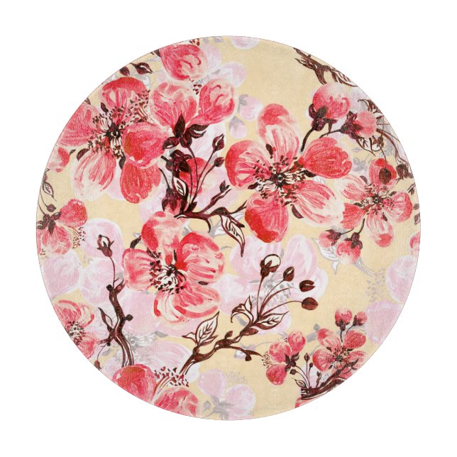 Spring Flowers U Pattern Cutting Board (Front)