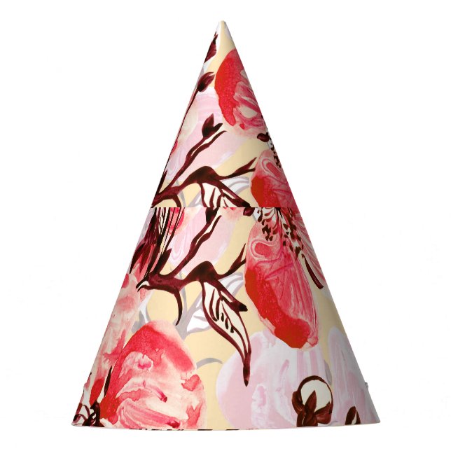 Spring Flowers U Pattern Party Hat (Front)