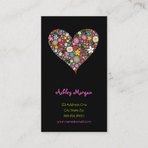 Spring Flowers Valentine Heart Love Profile Card