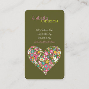 Spring Flowers Valentine Heart Love Profile Card