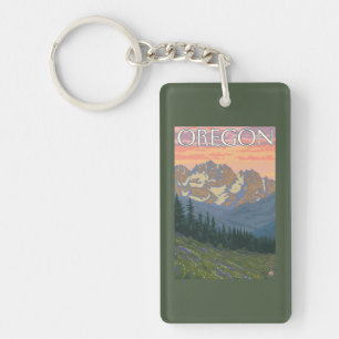 Spring Flowers- Vintage Travel Poster Key Ring
