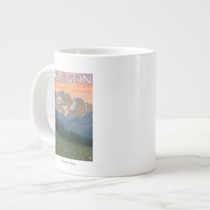Spring Flowers- Vintage Travel Poster Large Coffee Mug