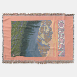 Spring Flowers- Vintage Travel Poster Throw Blanket