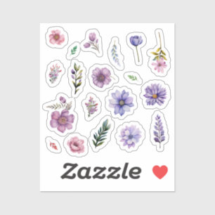 Spring flowers watercolor cottage-core set