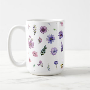Spring flowers watercolor cottage-core set coffee mug
