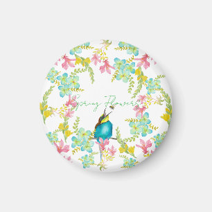 Spring flowers watercolor  magnet