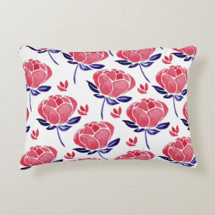 Spring flowers, watercolor seamless pattern. decorative cushion