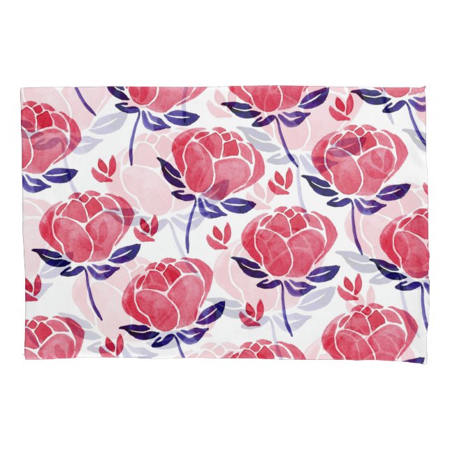 Spring flowers, watercolor seamless pattern. pillowcase (Front)