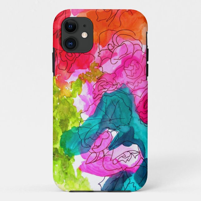 Spring Flowers watercolour abstract art Case-Mate iPhone Case (Back)