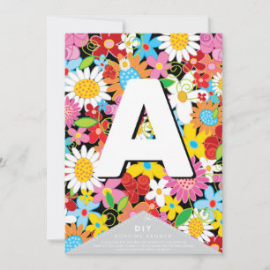 Spring Flowers Whimsical Garden DIY Bunting Banner