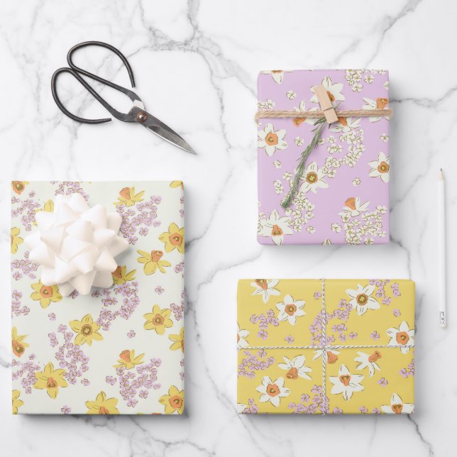 spring flowers wrapping paper sheet (Front)