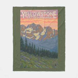 Spring Flowers - Yellowstone National Park Fleece Blanket