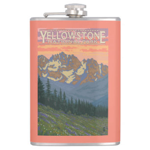 Spring Flowers - Yellowstone National Park Hip Flask