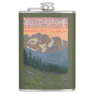 Spring Flowers - Yellowstone National Park Hip Flask