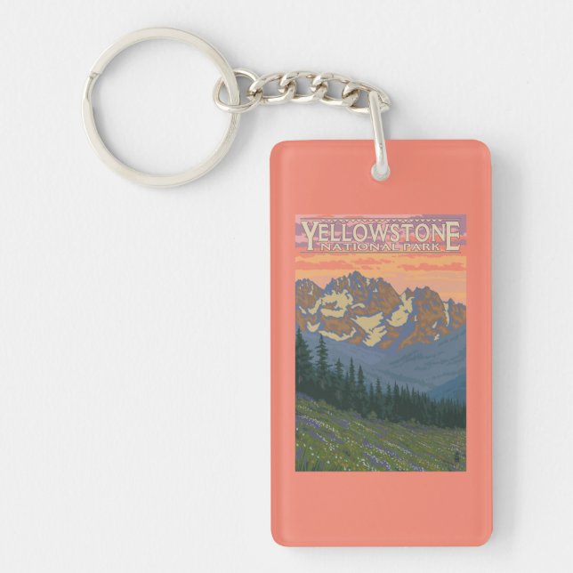 Spring Flowers - Yellowstone National Park Key Ring (Front)