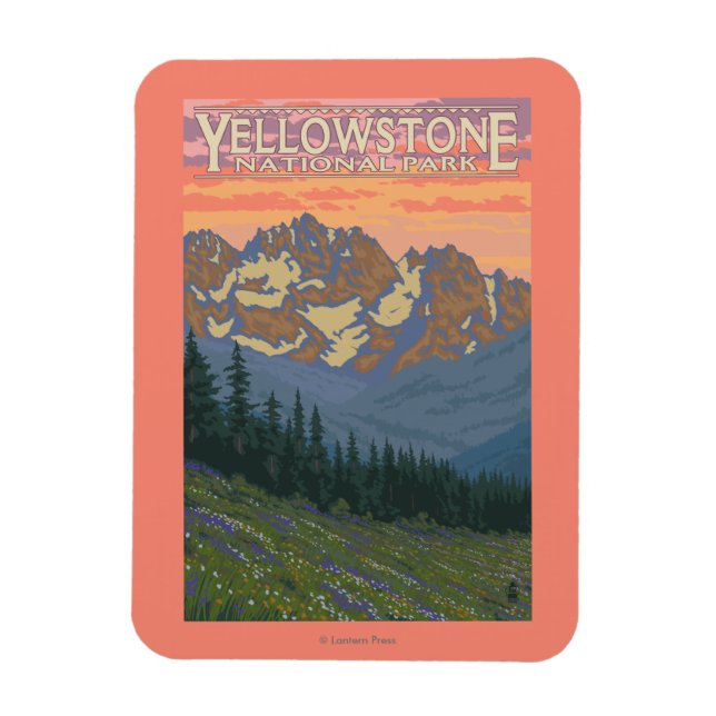 Spring Flowers - Yellowstone National Park Magnet (Vertical)