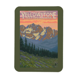 Spring Flowers - Yellowstone National Park Magnet