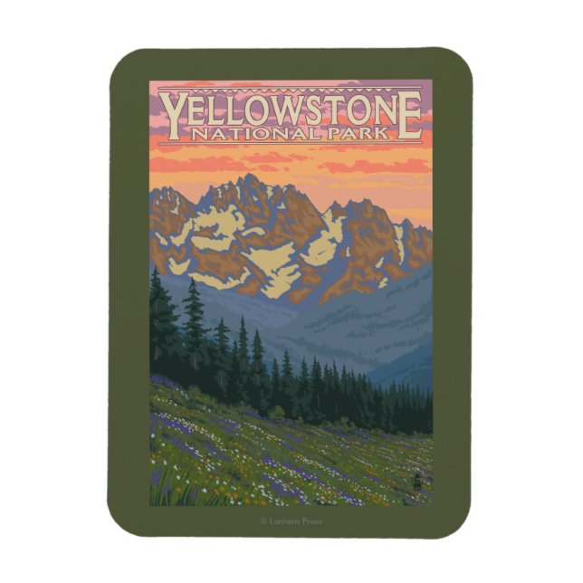 Spring Flowers - Yellowstone National Park Magnet (Vertical)