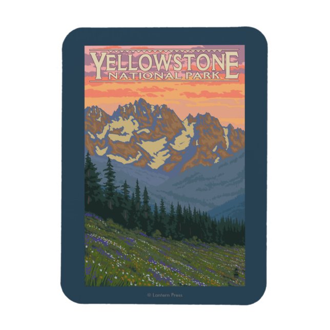 Spring Flowers - Yellowstone National Park Magnet (Vertical)