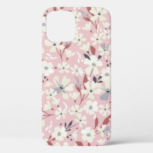 Spring flowery pattern. Seamless floral background iPhone 12 Case