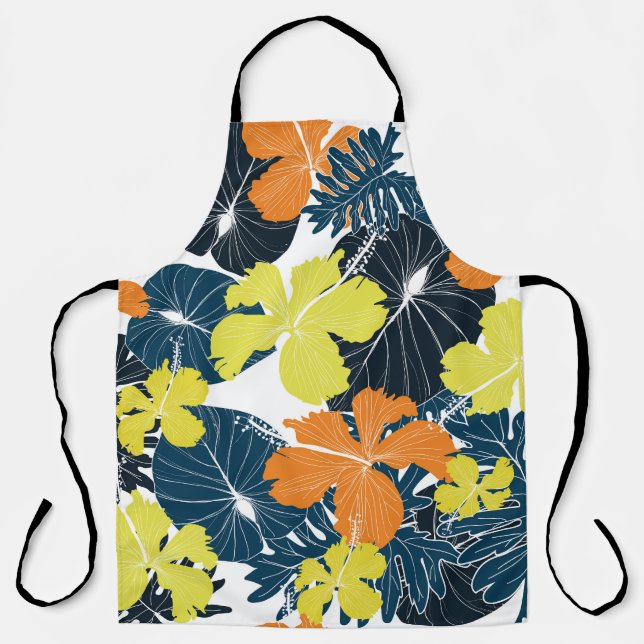 Spring Flowery: Vintage Floral Texture Apron (Front)