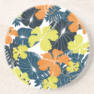 Spring Flowery: Vintage Floral Texture Coaster