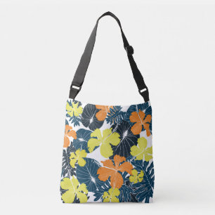 Spring Flowery: Vintage Floral Texture Crossbody Bag
