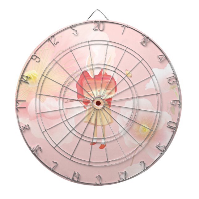 Spring Flute: Bunny Girl Playing Music in Pink Gar Dartboard (Front)