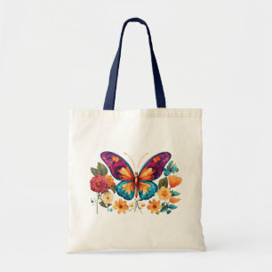 Spring Flutter: Colourful Butterflies Budget Tote Bag