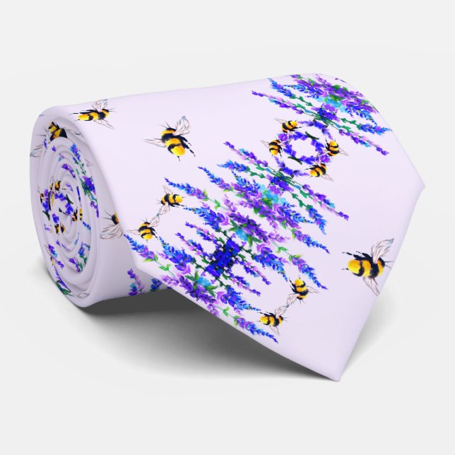 Spring Flying Bees Neck Tie (Rolled)