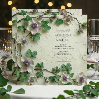Spring Foliage Floral Wedding Invitation