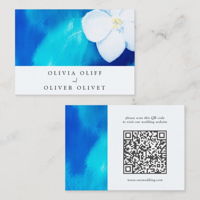 Spring Fondness Wedding Website QR Code Enclosure Card (Front/Back)