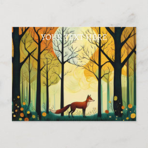 Spring Forest Fox Painting Postcard
