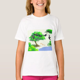 Spring Forest Life with Birds and Squirrel – Natur T-Shirt