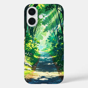 Spring Forest Trail – Anime Landscape iPhone 16 Case