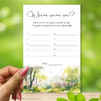 Spring Forest Where were we bridal shower game