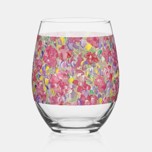 Spring Forward Floral Stemless Wine Glass