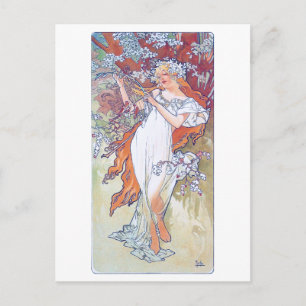 Spring (Four Seasons), Alphonse Mucha Postcard