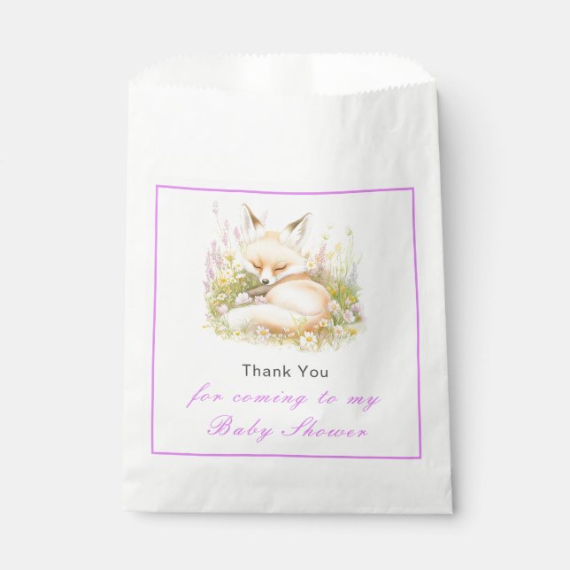 Spring Fox Baby Shower Favour Bags (Front)
