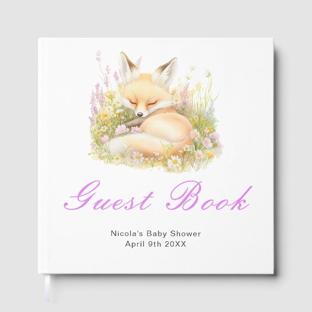 Spring Fox Baby Shower Guest Book (Front)
