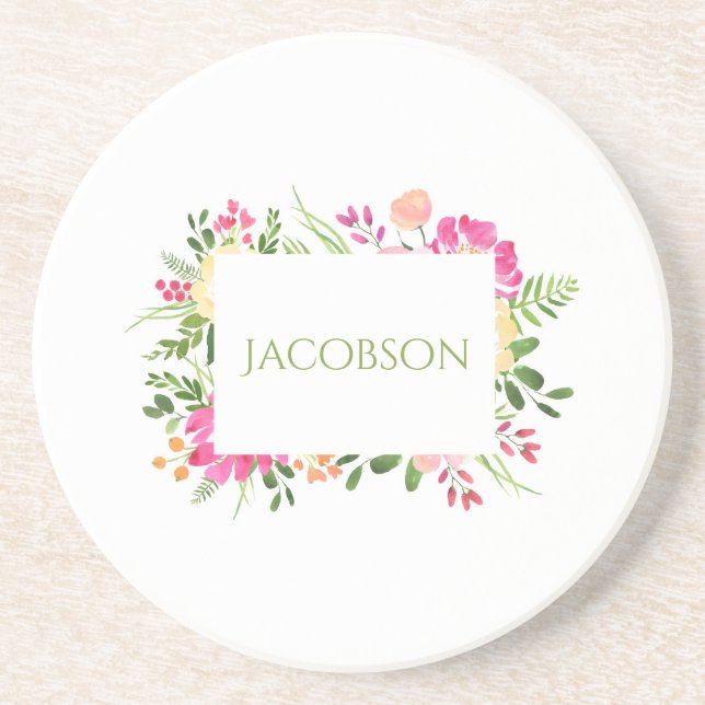 Spring Frame: Custom Sandstone Coaster (Front)