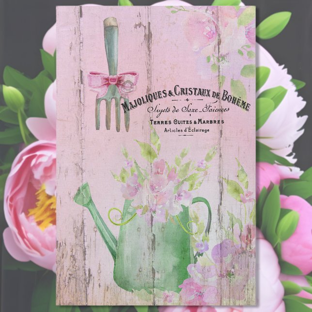 Spring French Bohéme Gardening Tools Tissue Paper (Creator Uploaded)