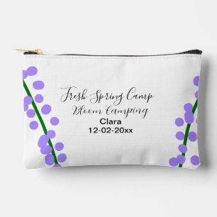 Spring fresh camping lavender flowers name date si accessory pouch