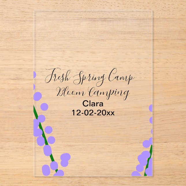 Spring fresh camping lavender flowers name date si acrylic invitations (Front)