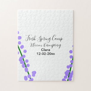 Spring fresh camping lavender flowers name date si jigsaw puzzle