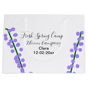 Spring fresh camping lavender flowers name date si large gift bag